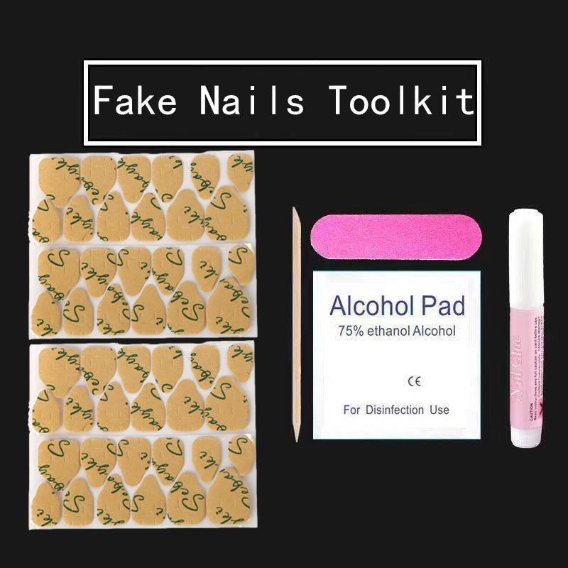 A17 Super Short Cartoon Red Press on Nails +tool kit