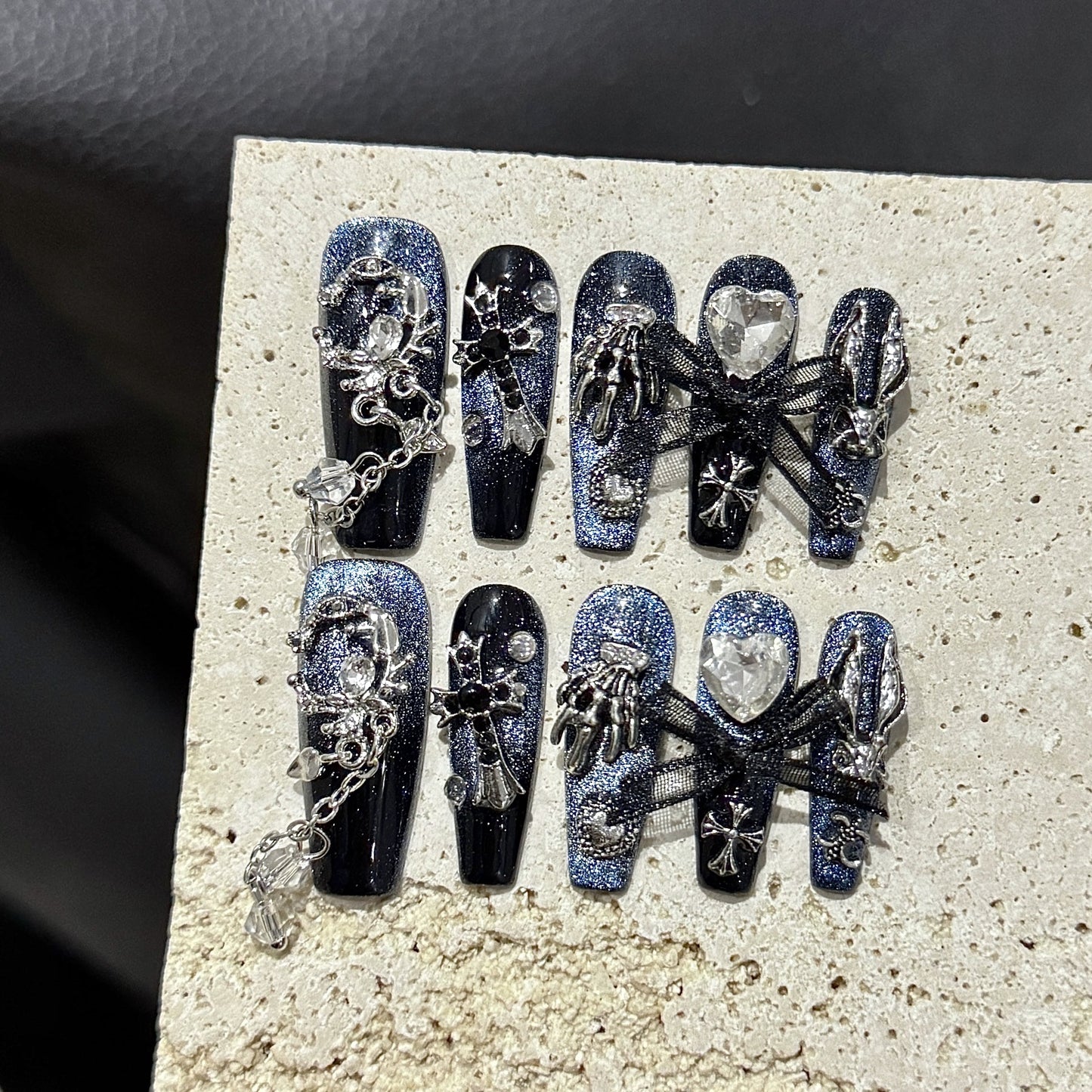 B1 Luxury Extra Long Coffin Shape Press on Nails for Women